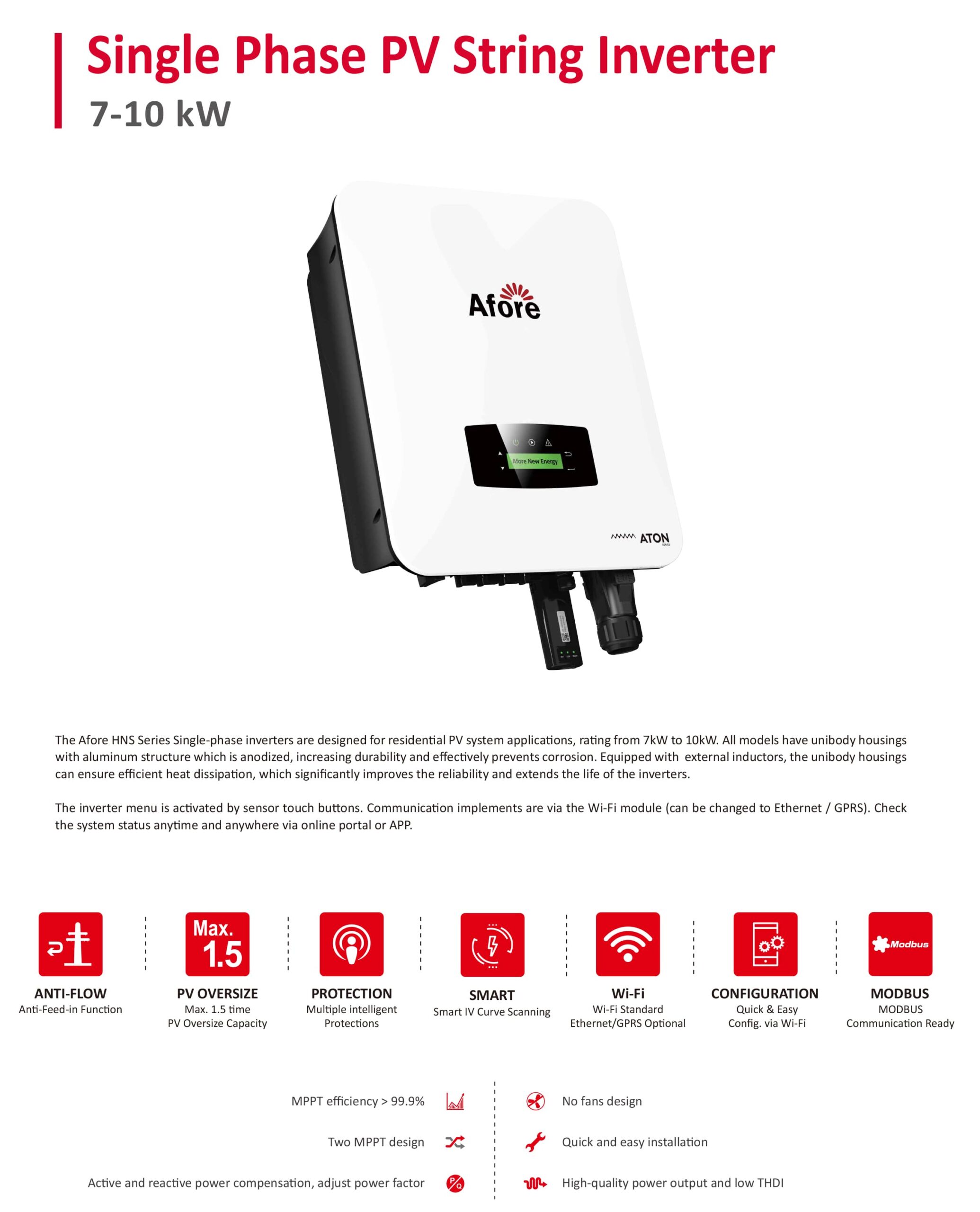 inverter afore hòa lưới bám tải 1 pha hns8000tl trang 1