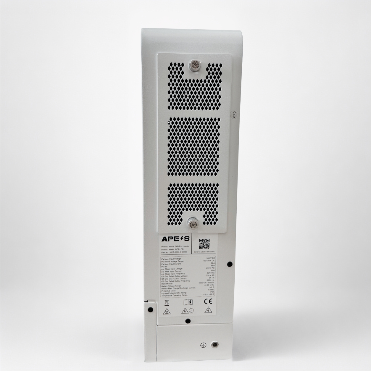 APESS IP54 6kW là dòng biến tần độc lập cao cấp, được thiết kế để vận hành linh hoạt giữa điện mặt trời, pin lưu trữ và điện lưới. Với công suất 6kW, thiết bị phù hợp cho các hệ thống điện mặt trời dân dụng có nhu cầu tải cao hơn. APESS IP54 6kW còn hỗ trợ kết nối Wi-Fi/LAN tùy chọn và theo dõi hệ thống qua ứng dụng