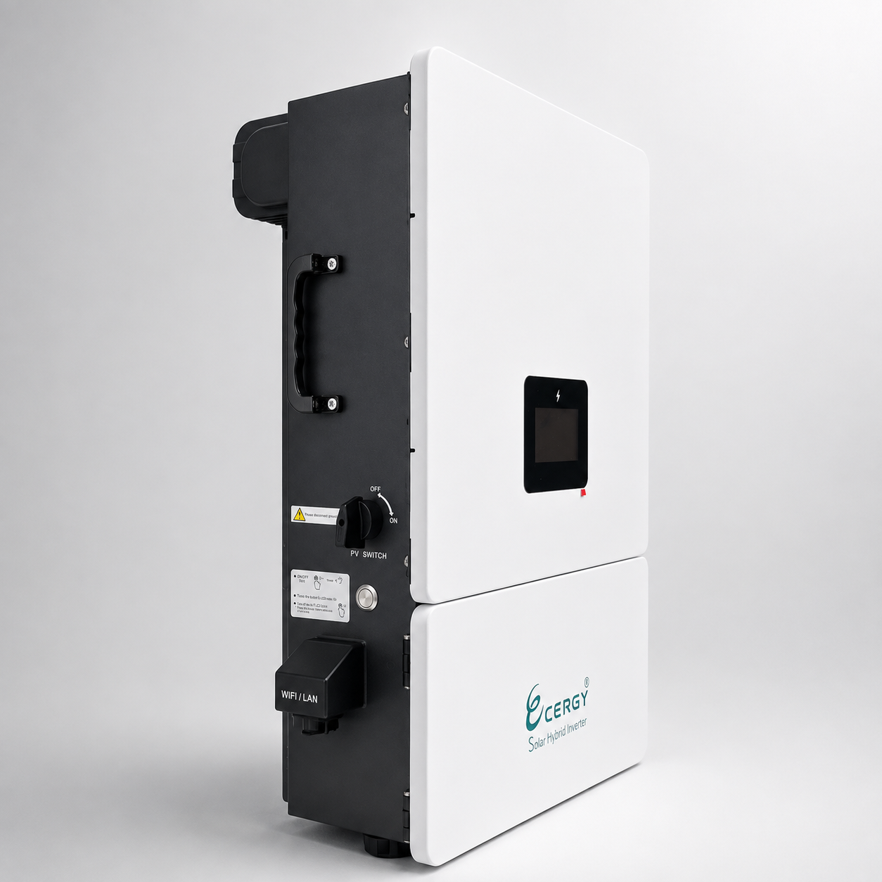 Cergy Hybrid 20kW 3 pha là dòng biến tần Hybrid công suất lớn, vận hành linh hoạt giữa điện mặt trời, pin lưu trữ, điện lưới và máy phát, phù hợp cho nhà xưởng, cơ sở kinh doanh và hệ thống điện mặt trời thương mại. Thiết bị sở hữu 3 MPPT, chuẩn IP65, hỗ trợ pin 48V, công suất PV lên đến 40kW, đồng thời hỗ trợ giám sát thông minh qua Wi-Fi/LAN và ứng dụng trên điện thoại.